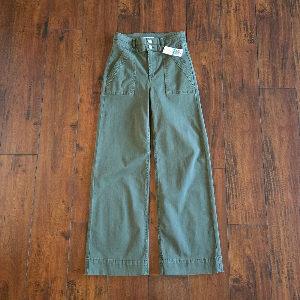 Frame Women's Double Waistband Slim Palazzo Wide Washed Surplus Pants Size 25 - Picture 4 of 12